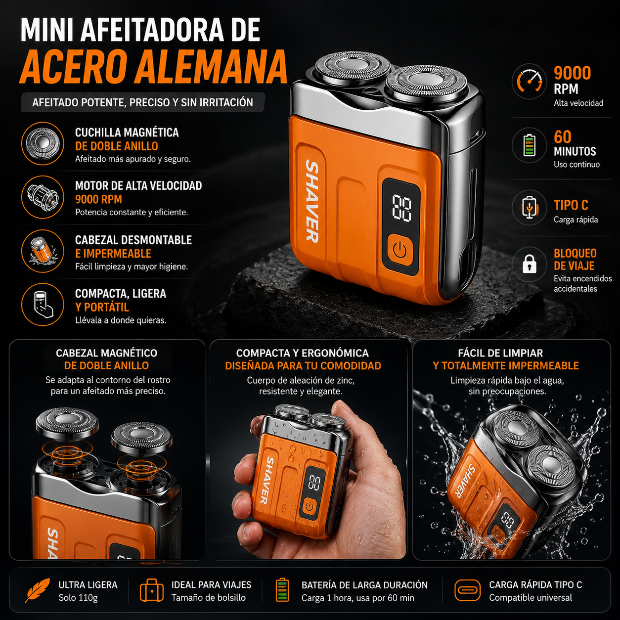 NanoShaver™ Afeitado Profesional