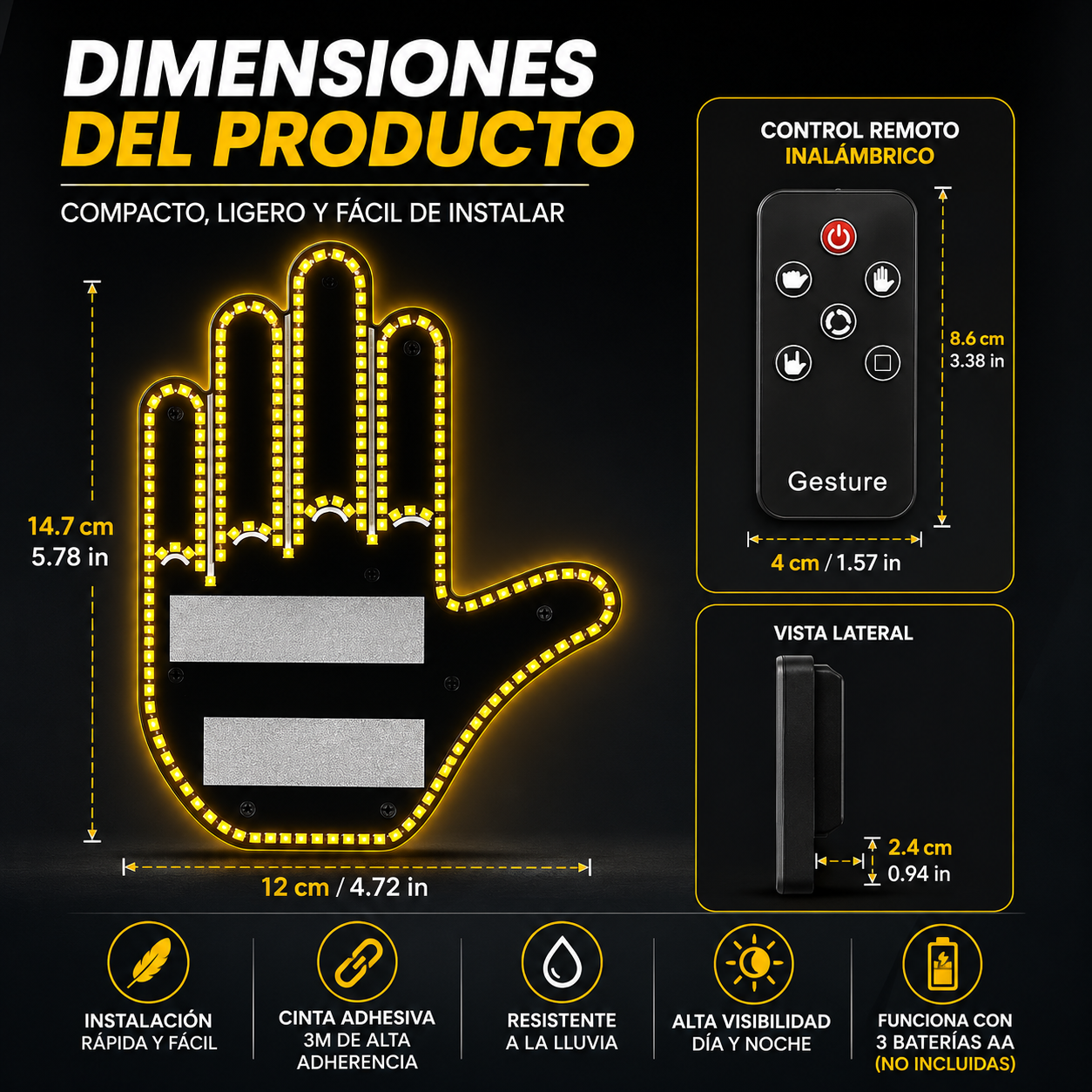SignalWave™ Luz LED Inteligente de Gestos