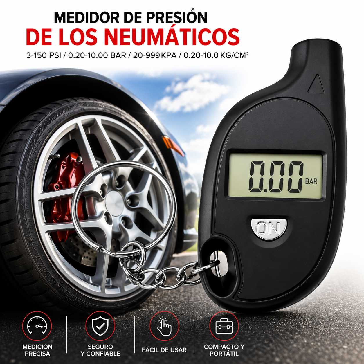 TireGuard™ Medidor Digital de Presión