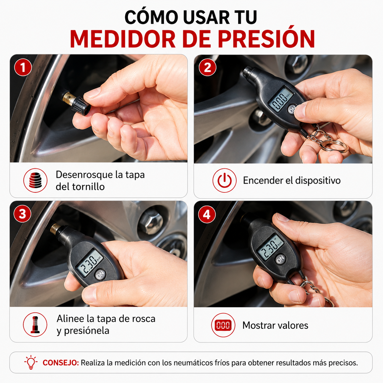 TireGuard™ Medidor Digital de Presión