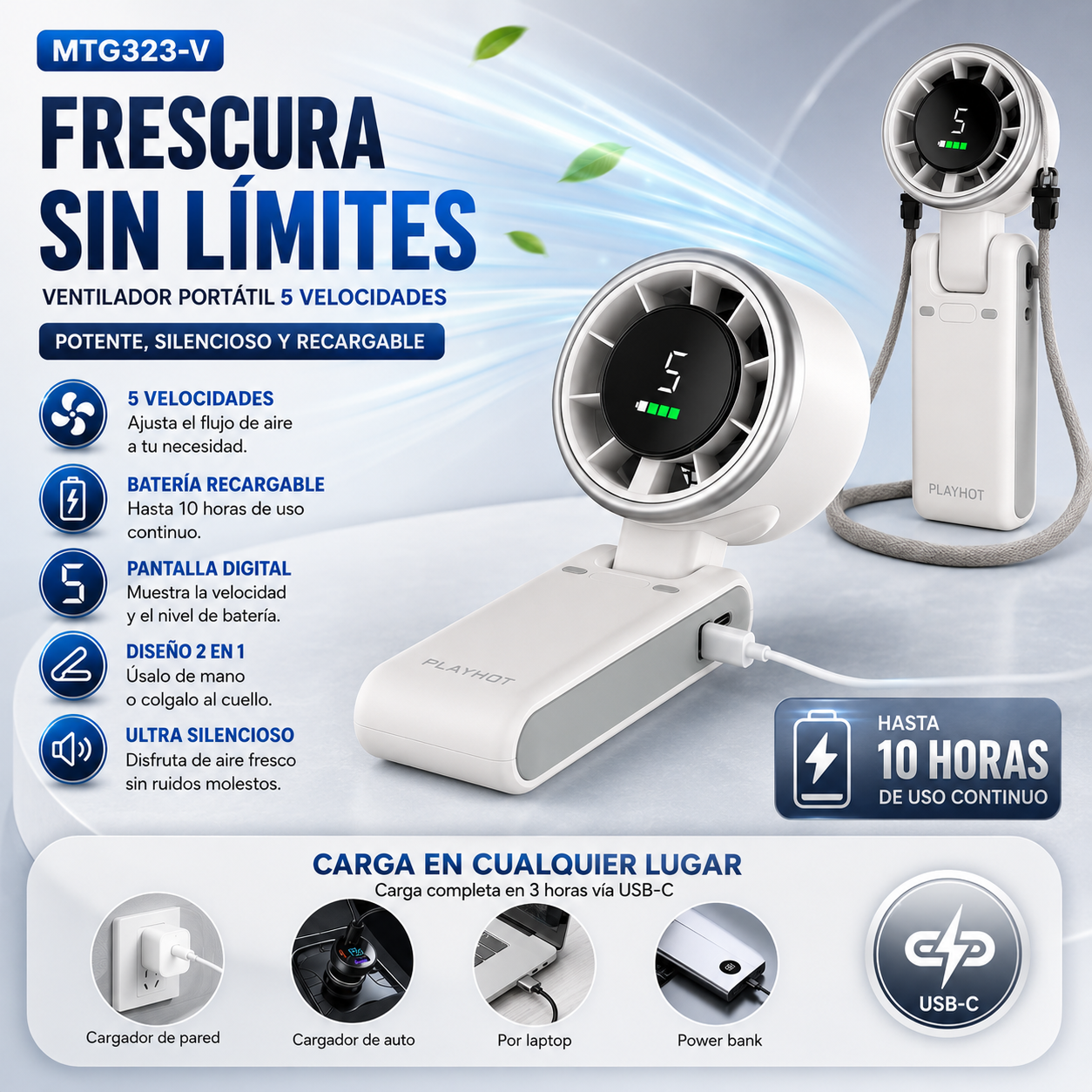 TurboBreeze™ Ventilador Turbo Portátil