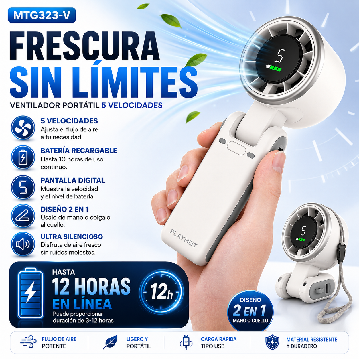 TurboBreeze™ Ventilador Turbo Portátil
