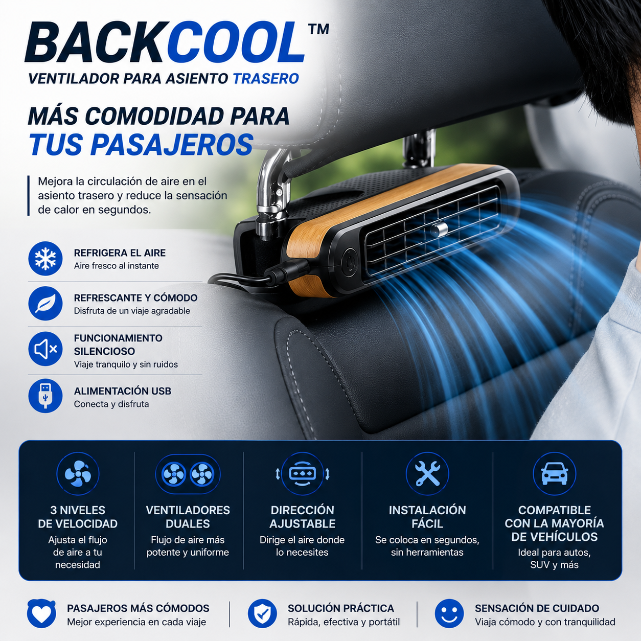BackCool™  Ventilador para Asiento
